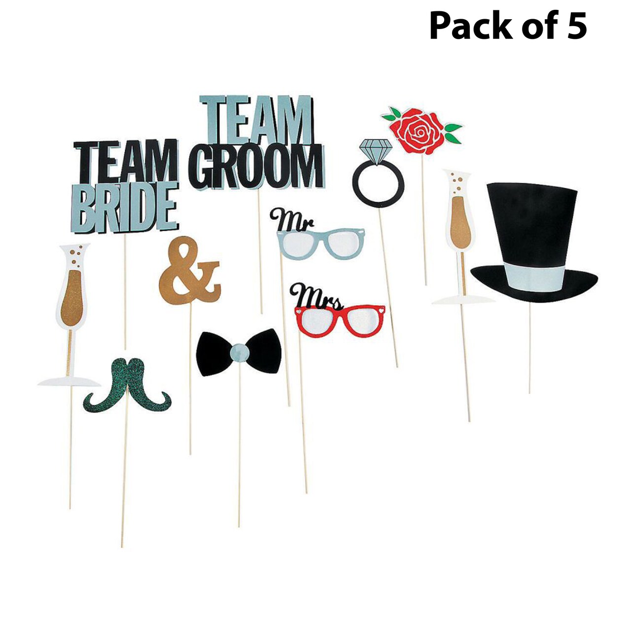 Photo Booth Stick Prop - Wedding | 12 Inches to 15 inches long | Raheev®